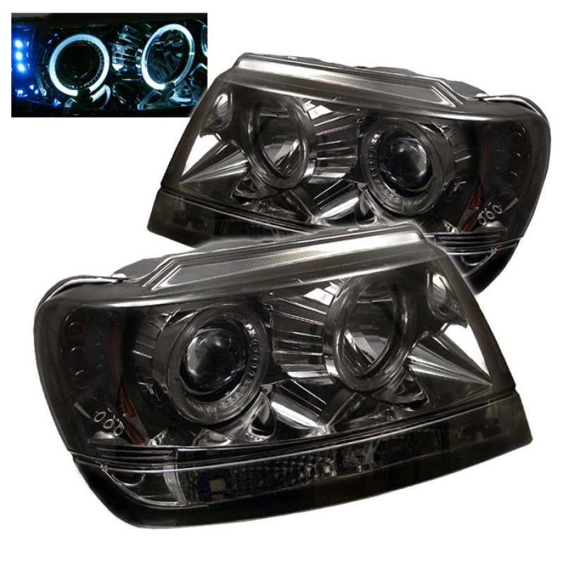 Spyder Jeep Grand Cherokee 99-04 Projector Headlights LED Halo LED Smke - PRO-YD-JGC99-HL-SMC 5011169 5011169 Photo - Primary