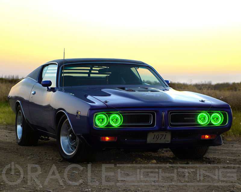 ORACLE Lighting Oracle Pre-Installed Lights 5.75 IN. Sealed Beam - Green Halo 6904-004 6904-004 Photo - lifestyle view