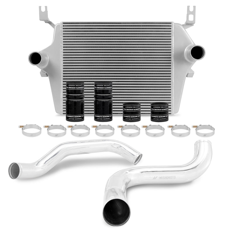 Mishimoto 99-03 Ford 7.3L Powerstroke PSD Silver Intercooler Kit w/ Polished Pipes MMINT-F2D-99KSLP MMINT-F2D-99KSLP Photo - Primary