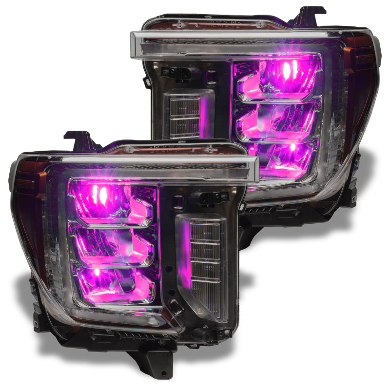 ORACLE Lighting Oracle 19-21 Silverado/Sierra 1500 RGB Demon Eye Headlight Upgrade Kit - ColorSHIFT w/o Controller 1440-334 1440-334 Photo - Mounted