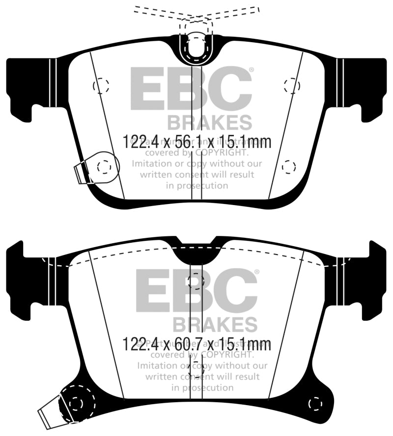 EBC 2016+ Chrysler Pacifica (RU) 3.6L Yellowstuff Rear Brake Pads DP43066R DP43066R Photo - Primary