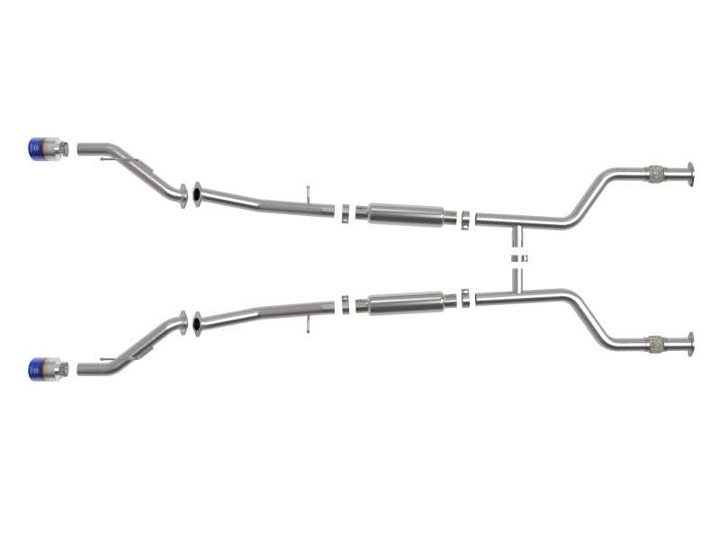 aFe POWER Takeda 2023 Nissan Z 2 1/2in 304 SS Cat-Back Exhaust System w/ Blue Flame Tips 49-36138-L 49-36138-L Photo - Unmounted