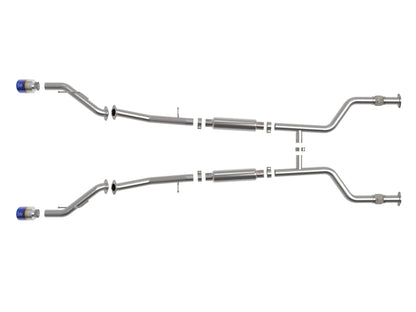 aFe POWER Takeda 2023 Nissan Z 2 1/2in 304 SS Cat-Back Exhaust System w/ Blue Flame Tips 49-36138-L 49-36138-L Photo - Unmounted