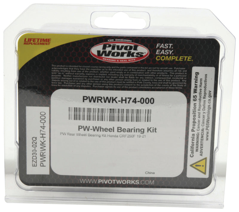 Pivot Works 19-23 Honda CRF250F PW Rear Wheel Bearing Kit PWRWK-H74-000 PWRWK-H74-000 Photo - Primary