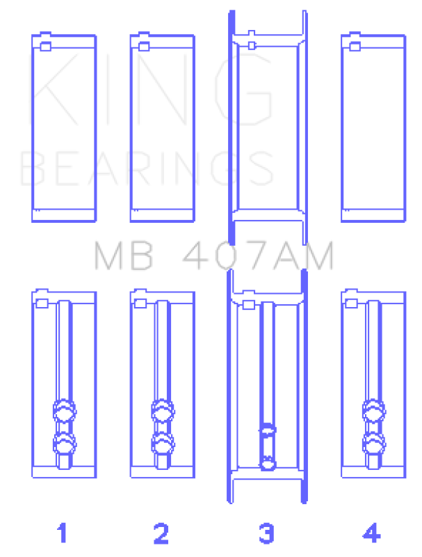 King Engine Bearings King Chrysler Valient Crankshaft Main Bearings MB407AM010 MB407AM010 Photo - Primary