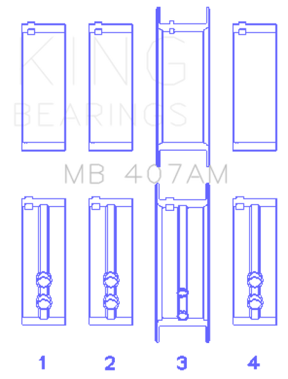 King Engine Bearings King Chrysler Valient Crankshaft Main Bearings MB407AM010 MB407AM010 Photo - Primary