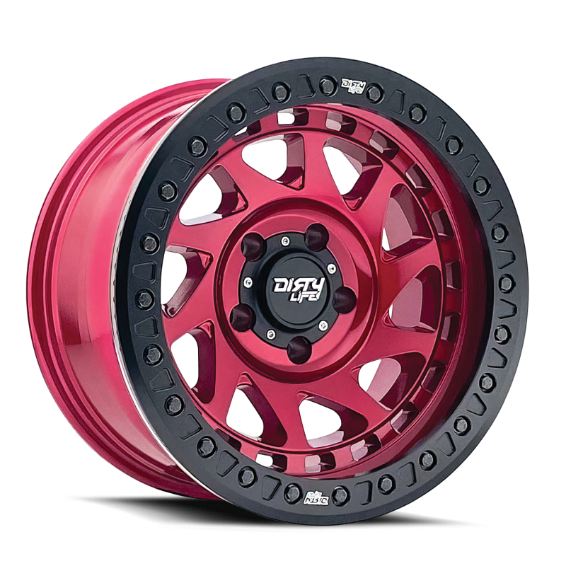 Dirty Life 9313 Enigma Race 17x9 / 5x127 BP / -38mm Offset / 78.1mm Hub Crimson Candy Red Wheel 9313-7973R38 9313-7973R38 Photo - Primary