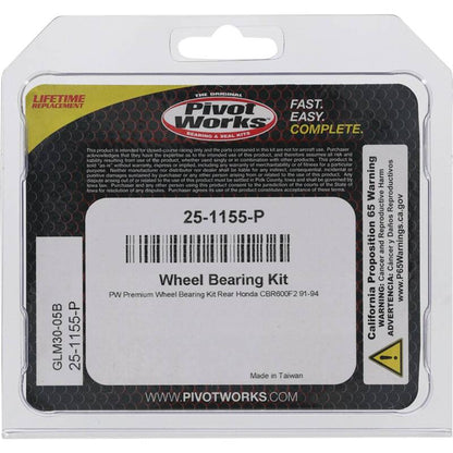 Pivot Works Honda Wheel Bearing Kit Premium Bearings 25-1155-P 25-1155-P Photo - Primary