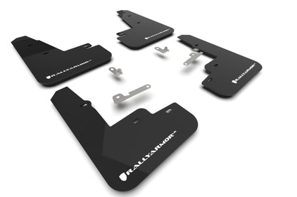 Rally Armor 21-23 Ford Mustang Mach-E Black Mud Flap w/ White Logo MF96-UR-BLK-WH MF96-UR-BLK-WH Photo - Primary