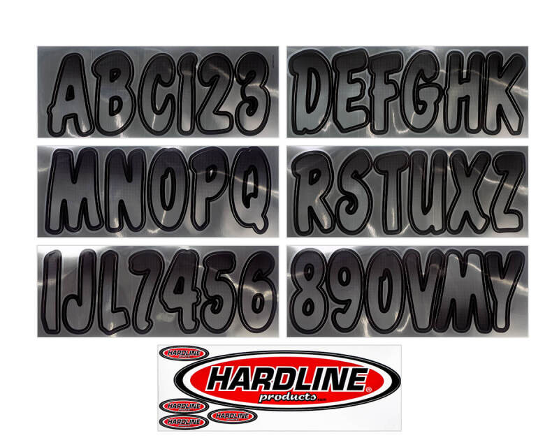 Hardline Boat Lettering Registration Kit 3 in. - 200 Chrome/Black CHBKG200 CHBKG200 Photo - Primary