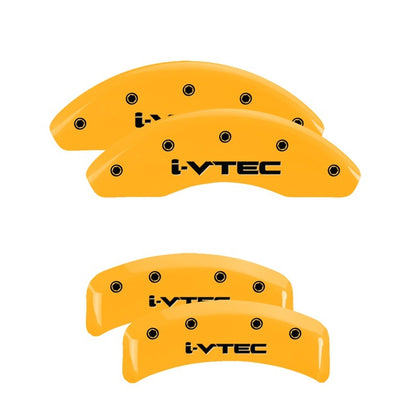 MGP 4 Caliper Covers Engraved Front & Rear i-Vtec Yellow finish black ch 20130SIVTYL 20130SIVTYL Photo - Primary