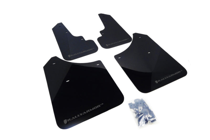 Rally Armor 2003-2008 Subaru Forester UR Black Mud Flap w/ Grey Logo MF5-UR-BLK/GRY Photo - Primary