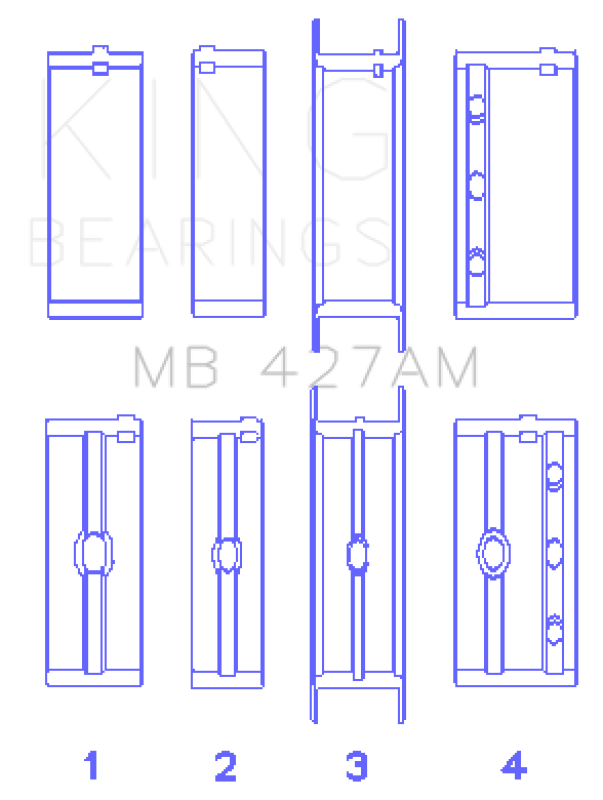 King Engine Bearings ChevrolET 173 V6 (Size +0.75mm) Main Bearing Set MB427AM0.75 MB427AM0.75 Photo - Primary