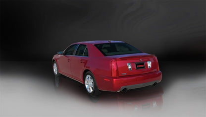 Corsa 05-07 Cadillac STS 4.6L 2.5in Axle-Back Dual Rear w Single 4in Black Pro-Series Tips 14157BLK 14157BLK Photo - Mounted