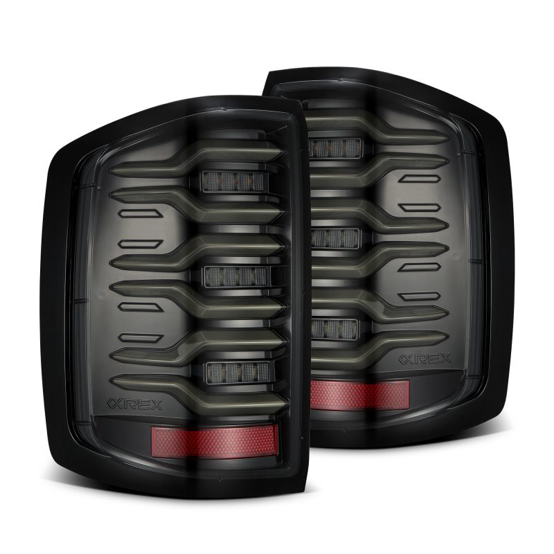 AlphaRex 14-18 Chevy Silverado 1500 Luxx-Series LED Tail Lights Alpha-Black w/Activ Light/Seq Signal 620040 620040 Photo - Primary