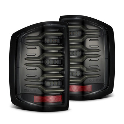 AlphaRex 14-18 Chevy Silverado 1500 Luxx-Series LED Tail Lights Alpha-Black w/Activ Light/Seq Signal 620040 620040 Photo - Primary