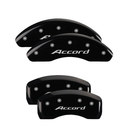 MGP 4 Caliper Covers Engraved Front Accord Engraved Rear Accord Black finish silver ch 20107SACCBK 20107SACCBK Photo - Primary