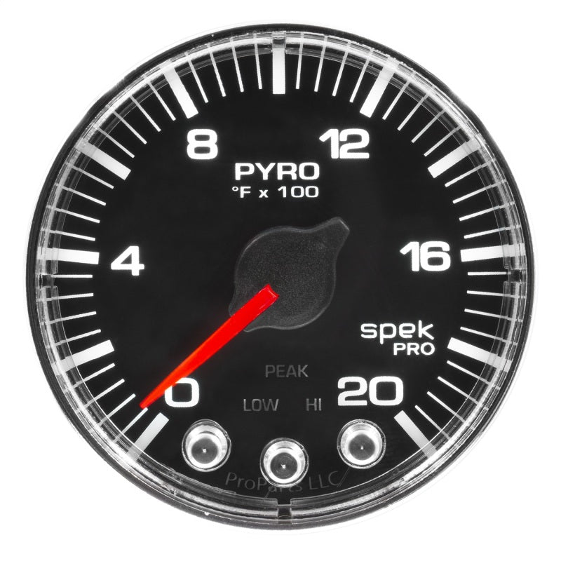 Autometer Spek-Pro Gauge Pyro. (Egt) 2 1/16in 2000f Stepper Motor W/Peak & Warn Blk/Chrm P310318 P310318 User 1
