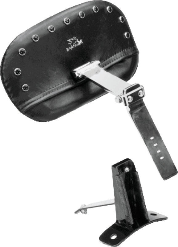 Mustang Motorcycle Mustang 08-21 Harley FL Touring Driver Backrest Kit w/Blk Pearl Studs- Black 79068 79068 Photo - Primary