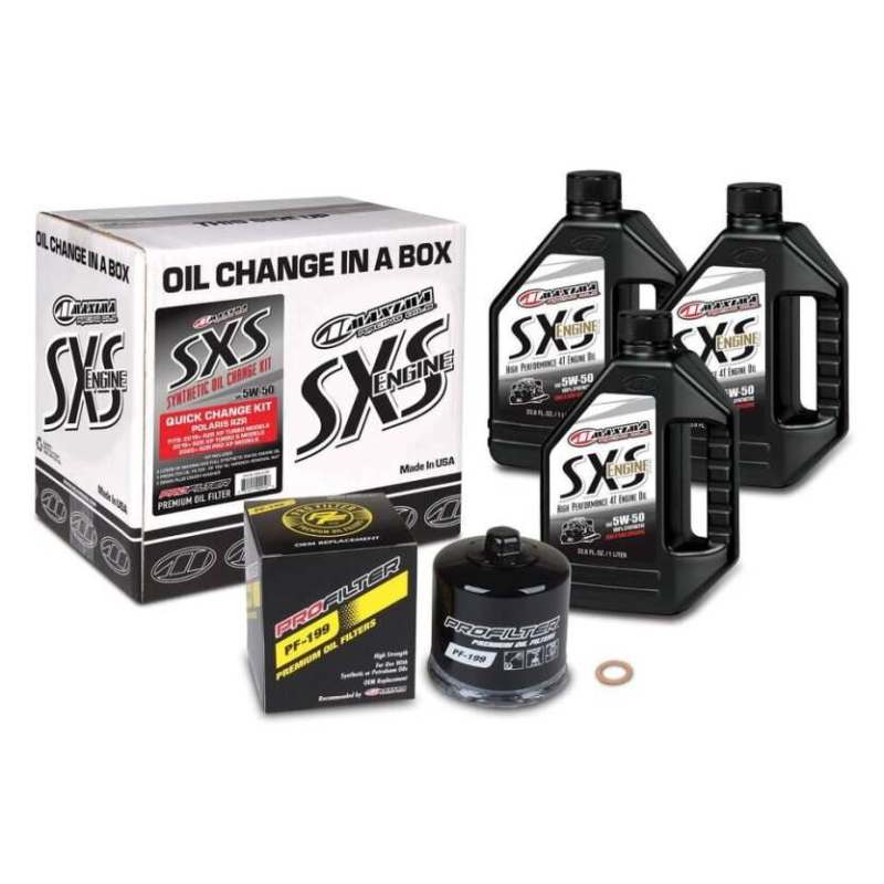 Maxima SxS Quick Change Kit 5W-50 Synthetic w/ Black Filter 90-189013