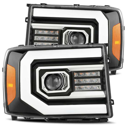 AlphaRex 07-13 GMC 1500HD PRO-Series Proj Headlights Plank Style Gloss Blk w/Activ Light/Seq Signal 880605 880605 Photo - Primary