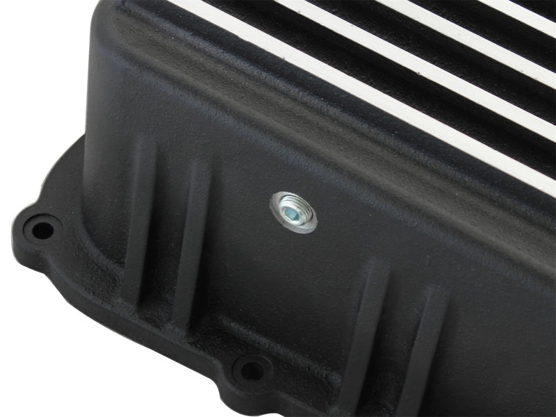 aFe Transmission Pan, Black w/ Machined Fins: Ford Trucks 11-16 V8-6.7L (t 46-70182 Photo - Unmounted