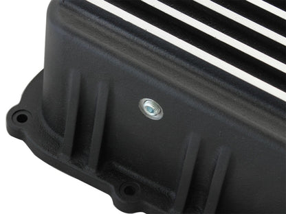 aFe Transmission Pan, Black w/ Machined Fins: Ford Trucks 11-16 V8-6.7L (t 46-70182 Photo - Unmounted