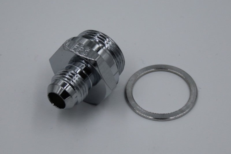 Fragola -6AN x 7/8-20 Male Adapter-Dual Feed - Chrome 491952-CH 491952-CH Photo - Primary