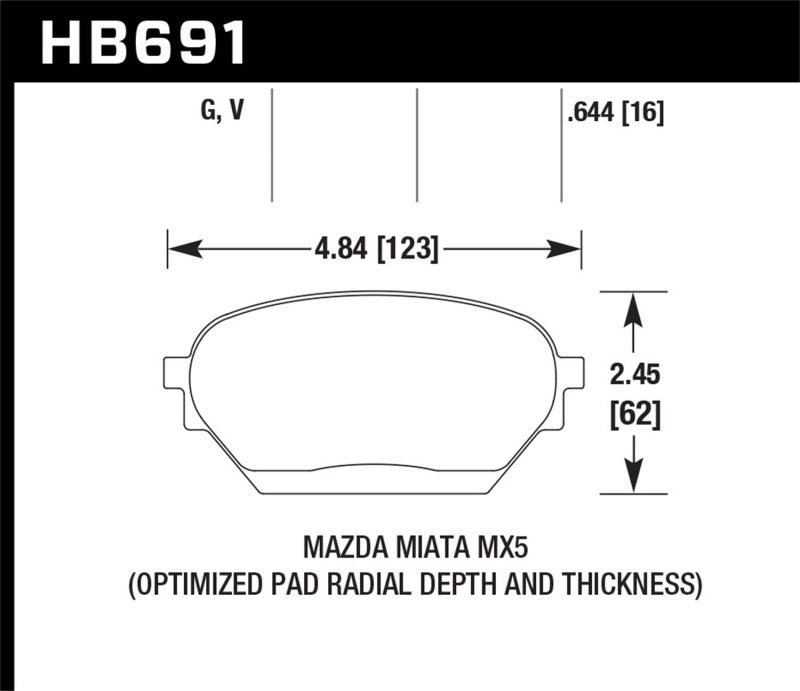 Hawk Disc Brake Pad HB691G.644 Photo - Primary