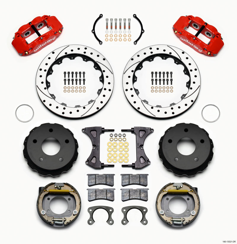 Wilwood Narrow Superlite 4R Rear P-Brk Kit 12.88in Drilled Red Small Ford 2.36in Off Bronco 5 x 5.50 140-13321-DR 140-13321-DR Photo - Primary