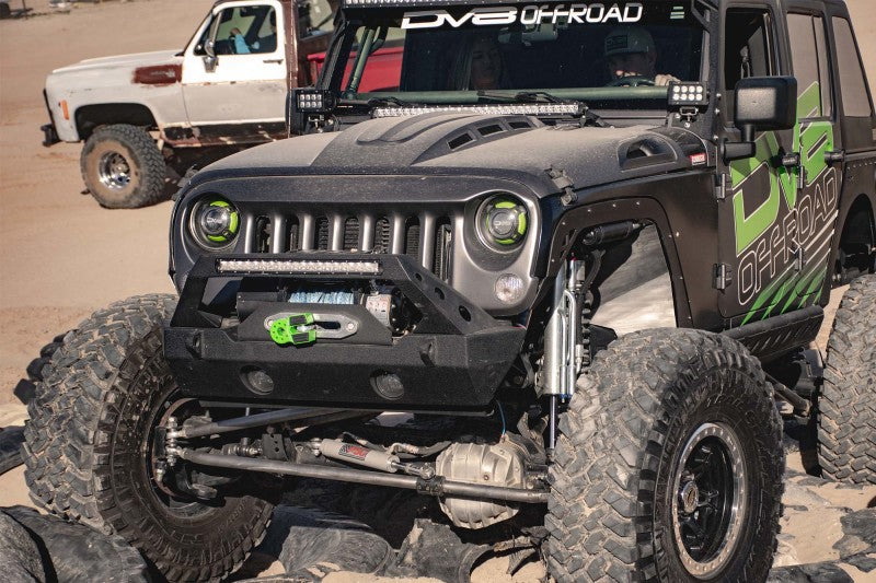 DV8 Offroad 07-18 Jeep Wrangler JK Metal Heat Dispersion Hood - Primer Black HDMB07-02 HDMB07-02 Photo - Mounted