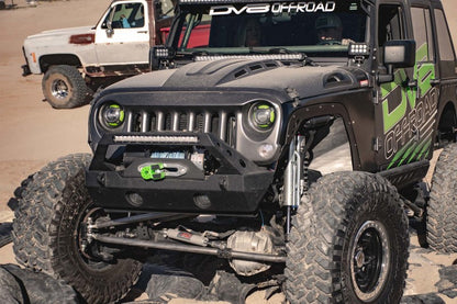 DV8 Offroad 07-18 Jeep Wrangler JK Metal Heat Dispersion Hood - Primer Black HDMB07-02 HDMB07-02 Photo - Mounted