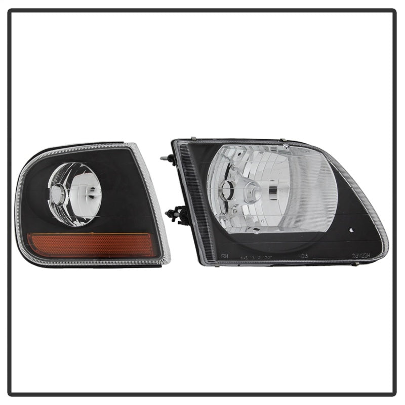 SPYDER xTune 97-03 Ford F-150 4pc OEM Style Headlights w/Corner - Black (HD-JH-FF15097-L-SET-BK) 9042638 9042638 Photo - Unmounted
