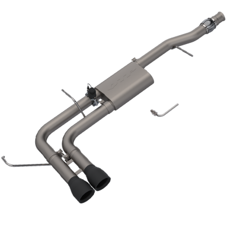 QTP 14-18 Chevy Silverado 1500 4.8L/5.3L EC/CC SB 304SS Screamer Cat-Back Side Exit w/4.5in Blk Tips 410014B 410014B Photo - Primary