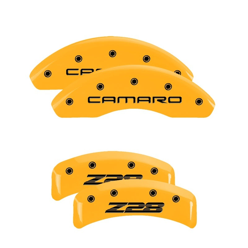 MGP 4 Caliper Covers Engraved Front Camaro Rear Z28 Yellow Finish Black Char 1997 Chevy Camaro 14026SZ84YL 14026SZ84YL Photo - Primary