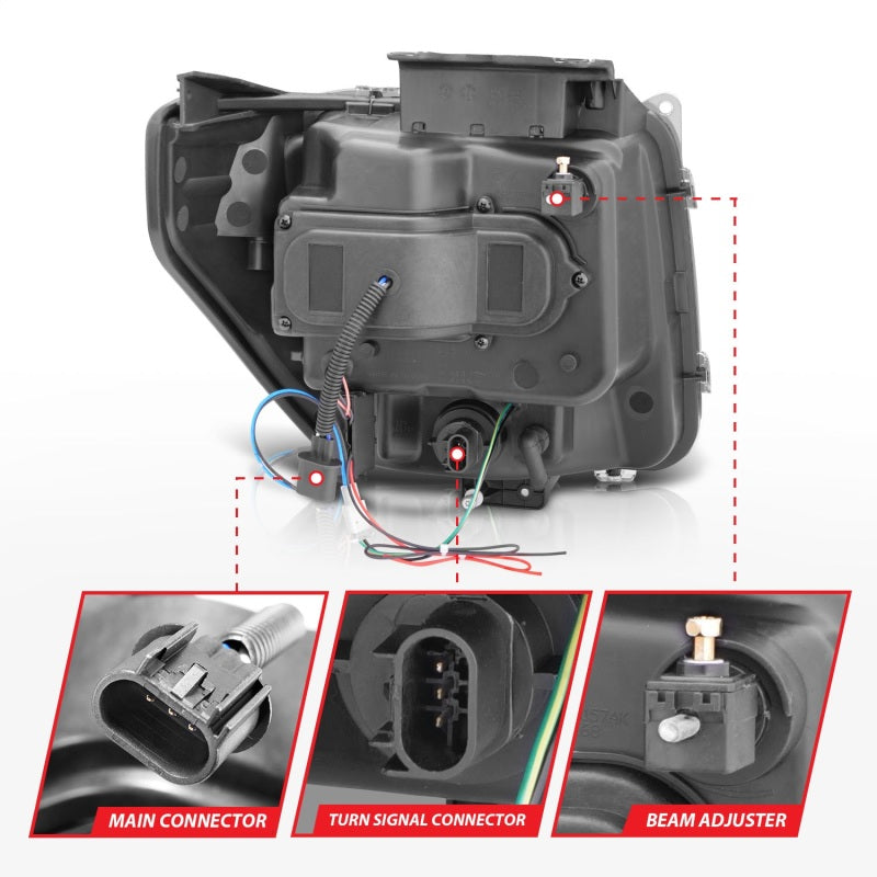 Anzo 2007-2012 Dodge Nitro Projector Headlights w/ Halo Black (CCFL) G2 111145 Photo - Unmounted