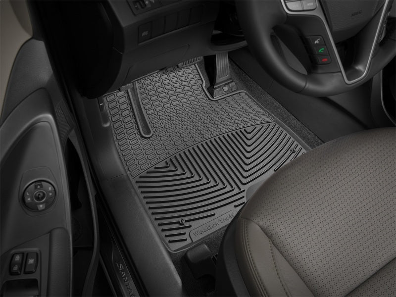 WeatherTech 2013-2018 Hyundai Santa Fe Front Rubber Mats - Black W372 W372 Photo - Mounted