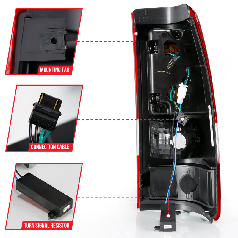 ANZO 2003-2006 Chevy Silverado 1500 LED Taillights Plank Style Chrome With Red/Clear Lens 311335 311335 Photo - Unmounted