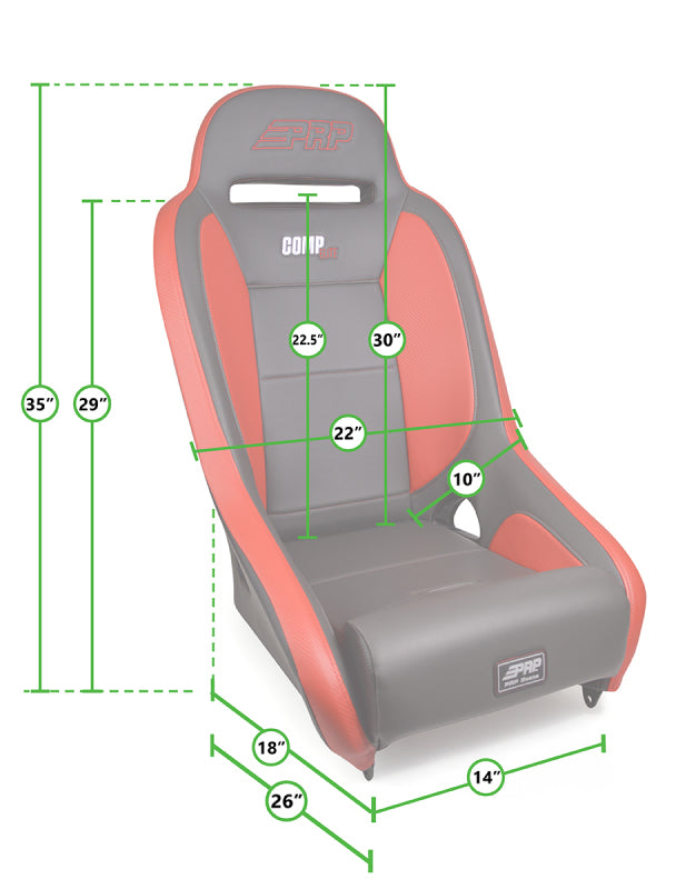 PRP Seats PRP Comp Elite Suspension Seat- Red/Black A8301-72 A8301-72 Photo - Close Up