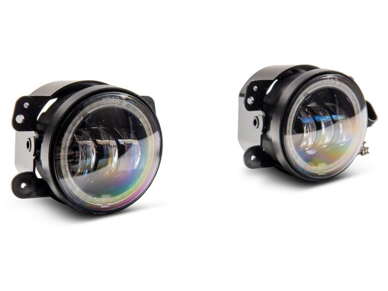 Raxiom 07-18 Jeep Wrangler JK Axial Series 4-In LED Devil Eyes Fog Lights w/ Halo J142667 J142667 Photo - Close Up