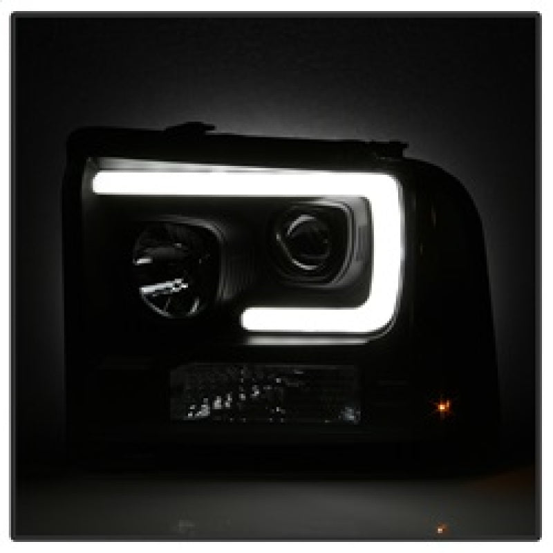 Spyder Ford F250/350/450 05-07 Projector Headlights - Light Bar DRL LED - Black PRO-YD-FS05V2-LB-BK 5084507 5084507 Photo - Unmounted