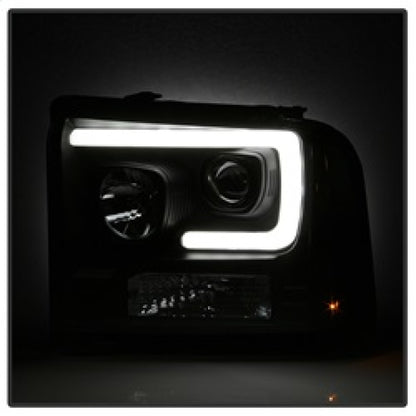 Spyder Ford F250/350/450 05-07 Projector Headlights - Light Bar DRL LED - Black PRO-YD-FS05V2-LB-BK 5084507 5084507 Photo - Unmounted