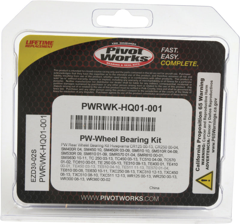 Pivot Works 00-13 Husqvarna CR125 PW Rear Wheel Bearing Kit PWRWK-HQ01-001 PWRWK-HQ01-001 Photo - Primary
