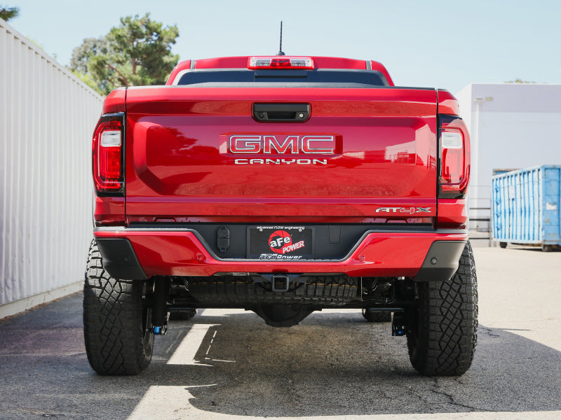 aFe 23-24 L4 GM Colorado/Canyon Rebel Series 3 IN 304 Stainless Steel Cat-Back System w/Black Tip 49-34142-B 49-34142-B Photo - Mounted