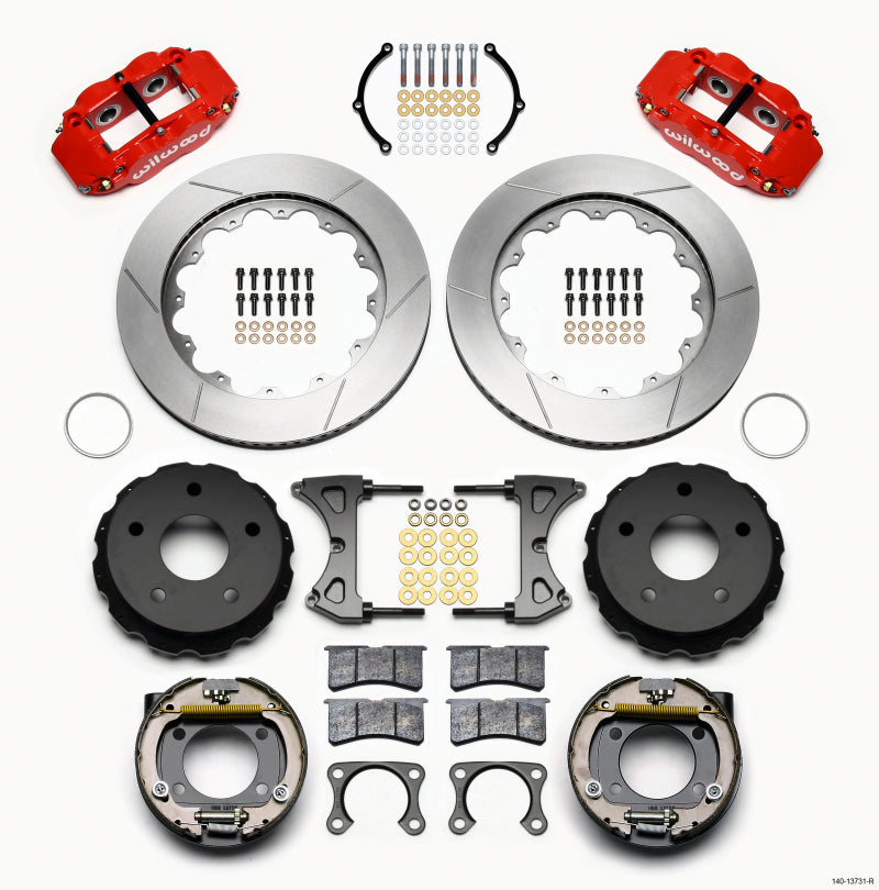 Wilwood Narrow Superlite 4R Rear P-Brk Kit 14.00in Red Big Ford 2.00in Off Bronco 5 x 5.50 140-13731-R 140-13731-R Photo - Primary