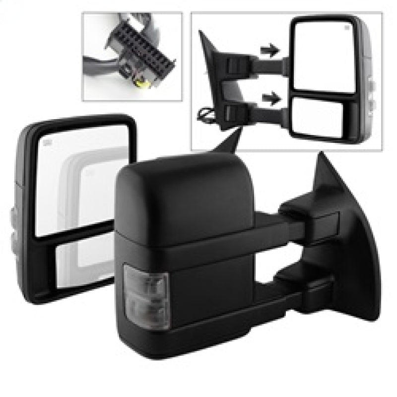 SPYDER xTune Ford SuperDuty 08-15 Extendable Heated Mirrors w/ LED Signal Smoke MIR-FDSD08S-PW-SM-SET 9935831 9935831 Photo - Primary