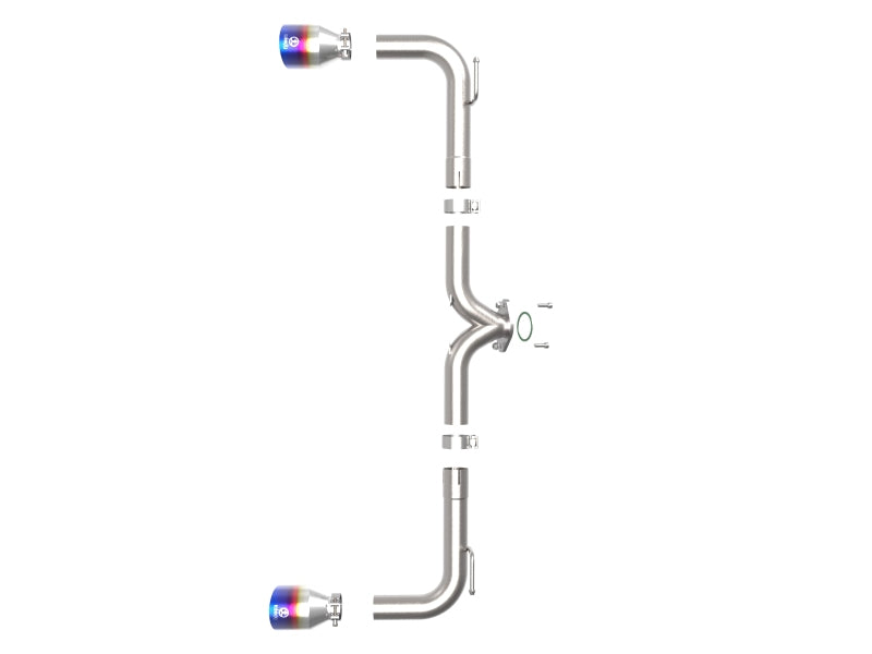 aFe Takeda 2-1/2in 304 SS Axle-Back Exhaust w/ Blue Flame Tips 14-18 Mazda 3 L4 2.0L/2.5L 49-37014-L 49-37014-L Photo - Unmounted