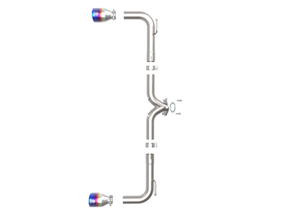 aFe Takeda 2-1/2in 304 SS Axle-Back Exhaust w/ Blue Flame Tips 14-18 Mazda 3 L4 2.0L/2.5L 49-37014-L 49-37014-L Photo - Unmounted