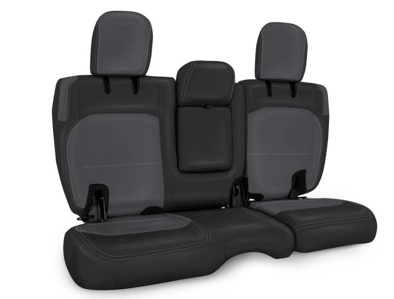 PRP Seats PRP 2018+ Jeep Wrangler JLU/4 door Rear Bench Cover with Leather Interior - Black/Grey B044-03 B044-03 Photo - Primary