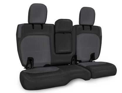 PRP Seats PRP 2018+ Jeep Wrangler JLU/4 door Rear Bench Cover with Leather Interior - Black/Grey B044-03 B044-03 Photo - Primary